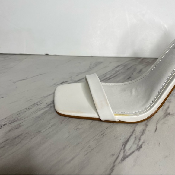 Steve Madden Shaye Square Toe White Heeled Sandal 7 1/2 M - Picture 9 of 14